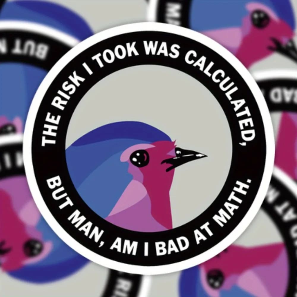 Bird Bad At Math adesivi moto impermeabili impermeabili pannelli laterali moto fai da te serbatoio carburante carenatura decalcomanie in vinile decorazione