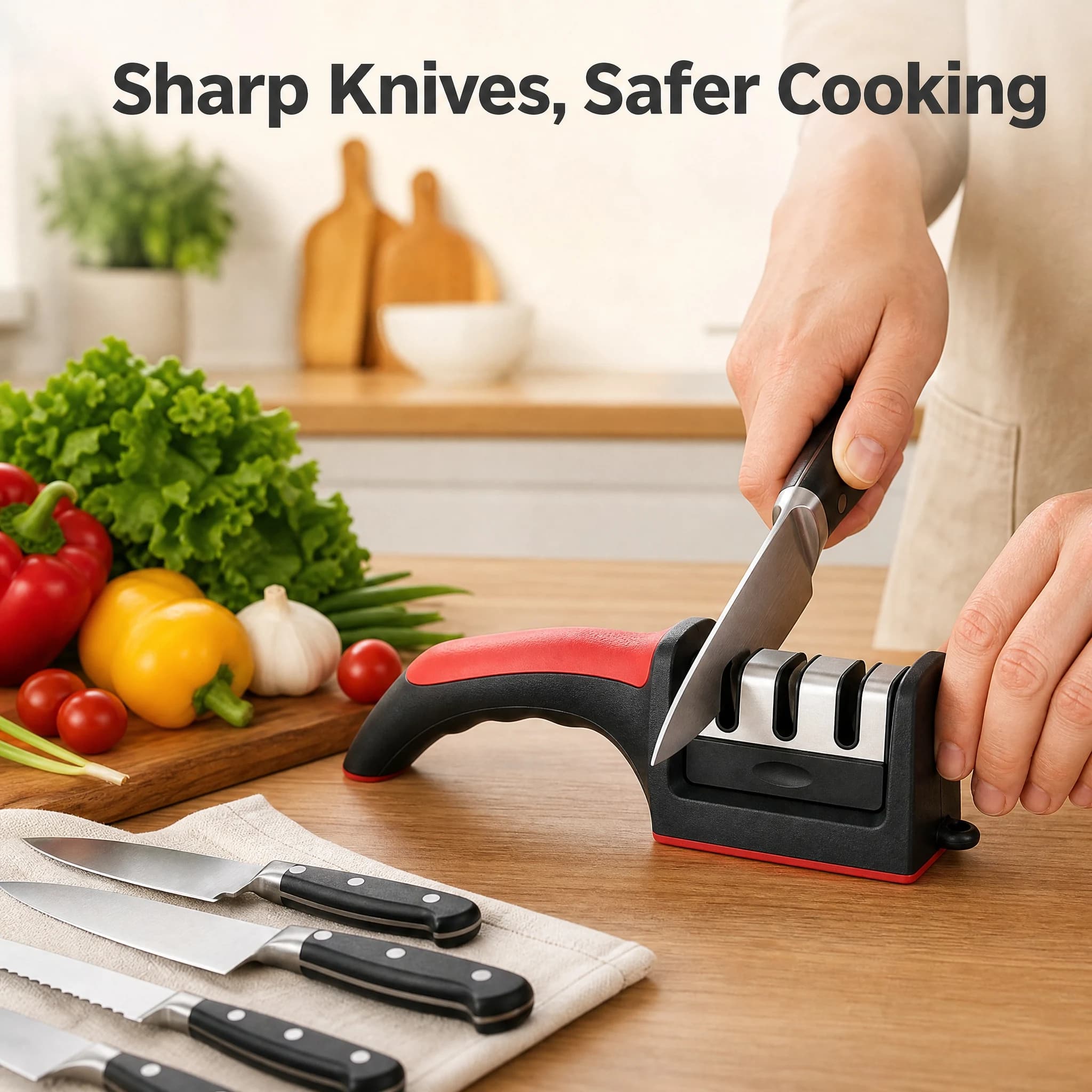 1-Pack Knife Sharpener Tool - Super Bowl Prep Edge Maintenance for Slicing Meats & Vegetables