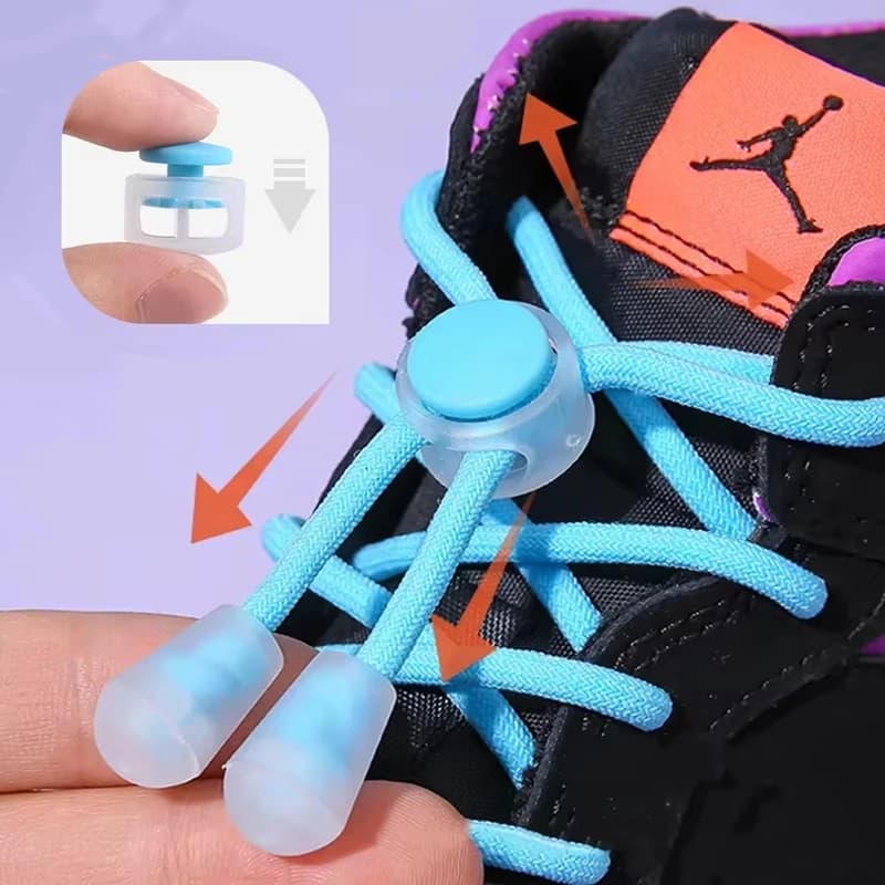 1 paio di lacci colorati con chiusura a molla senza lacci lacci elastici rotondi scarpe da ginnastica senza lacci lacci per scarpe per bambini lacci rapidi per adulti