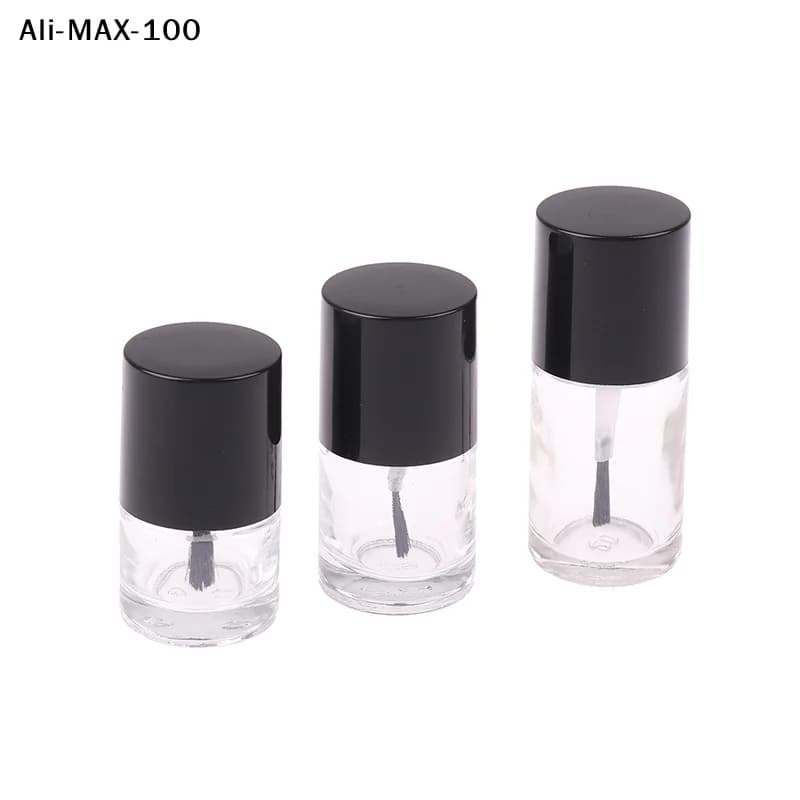 【AM3】 Bottiglie vuote per smalto da 5/10/15 ml, contenitori cosmetici, bottiglie in vetro per unghie con pennello, vetro trasparente con coperchio e pennello