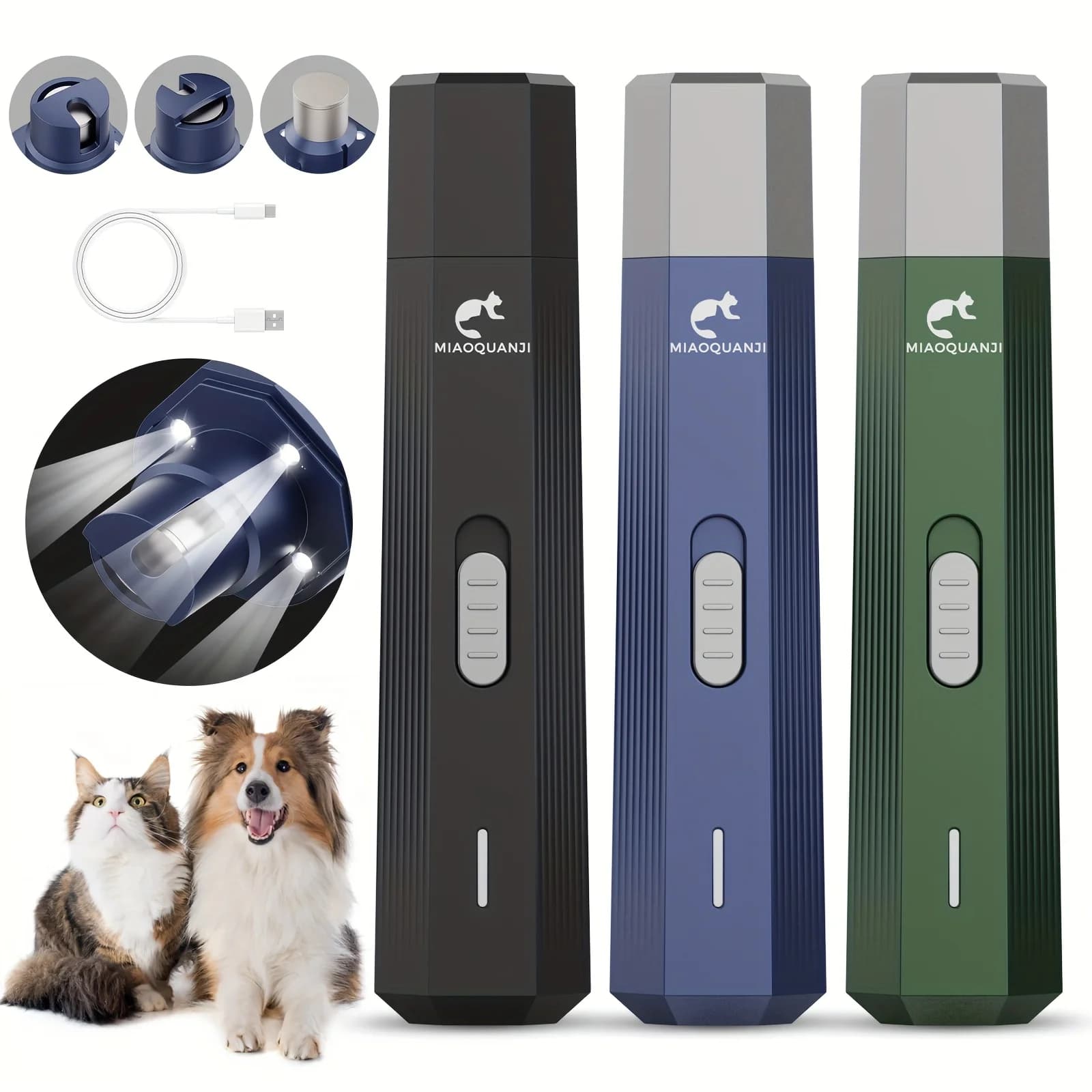 Dog Nail Grinder 2-Speed Electric Rechargeable Pet Nail Trimmer Painless Paws Grooming And Smoothing for Dogs And Cats