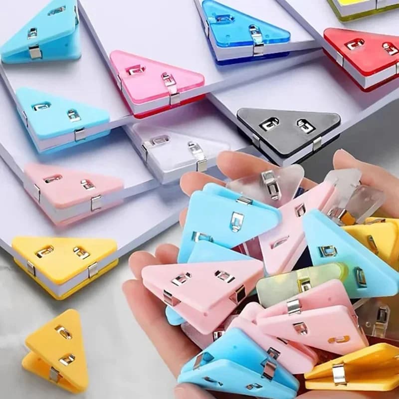 20-piece creative triangular clip notes clip for corner paper collector for desk shelves Office stationery desk organizer