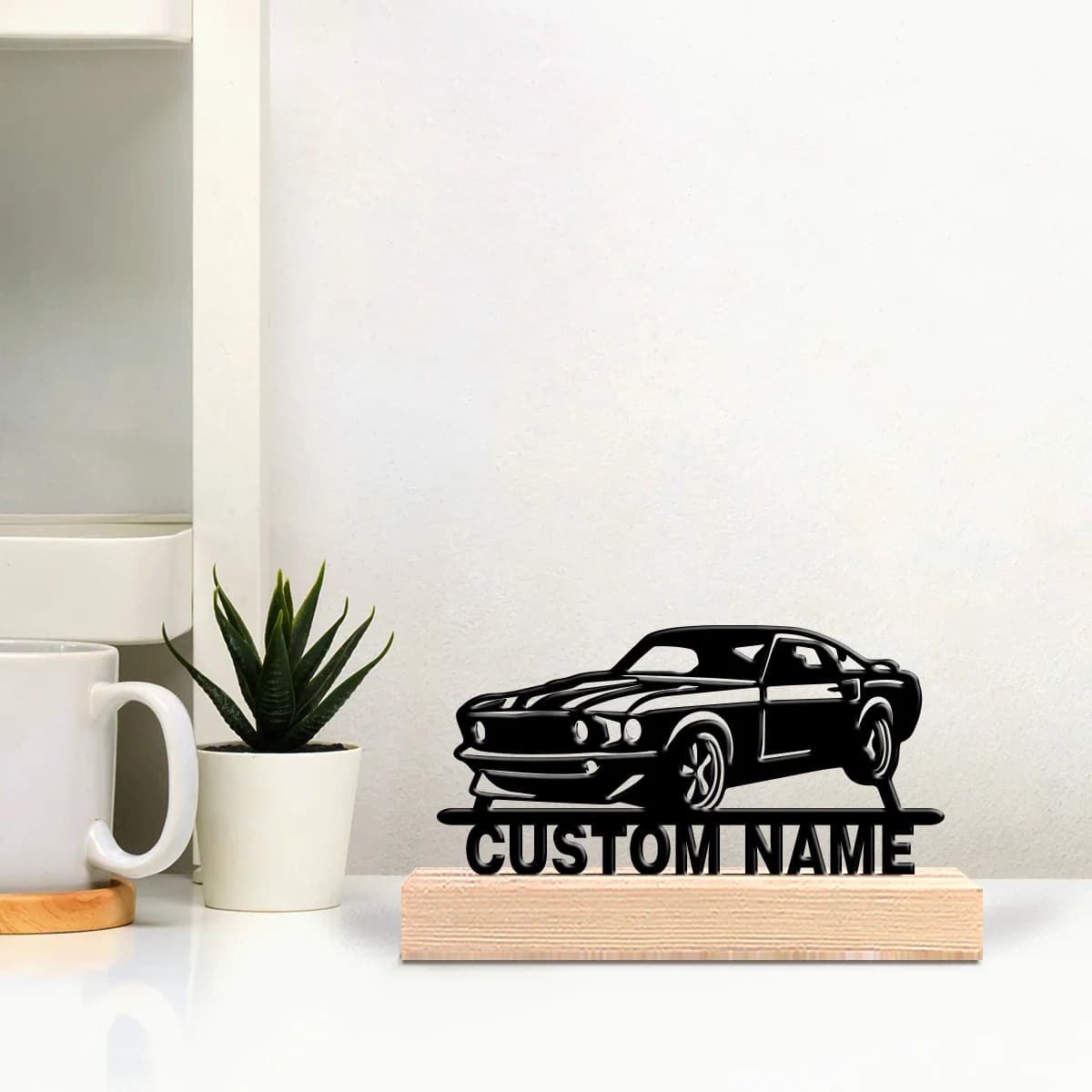 Custom Metal Statue for Car with Wood Base, Table Decoration, Strategies Table Game, Unique Piece