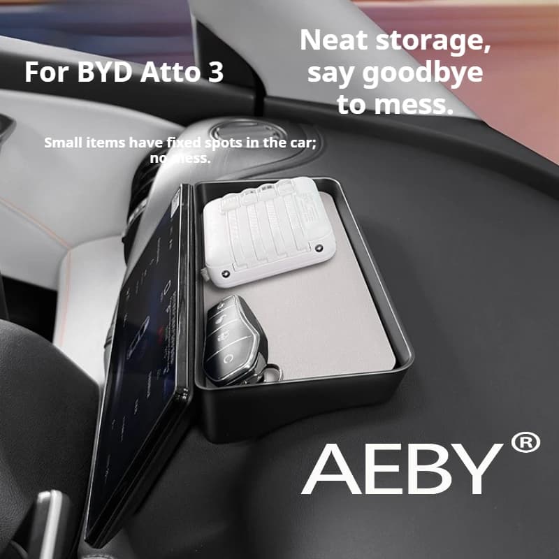 AEBY Per BYD Atto 3 Smart Driving Edition 2022-2024 Organizzatore del cruscotto dell'auto, vassoio antiscivolo su misura, accessori per auto antiscivolo