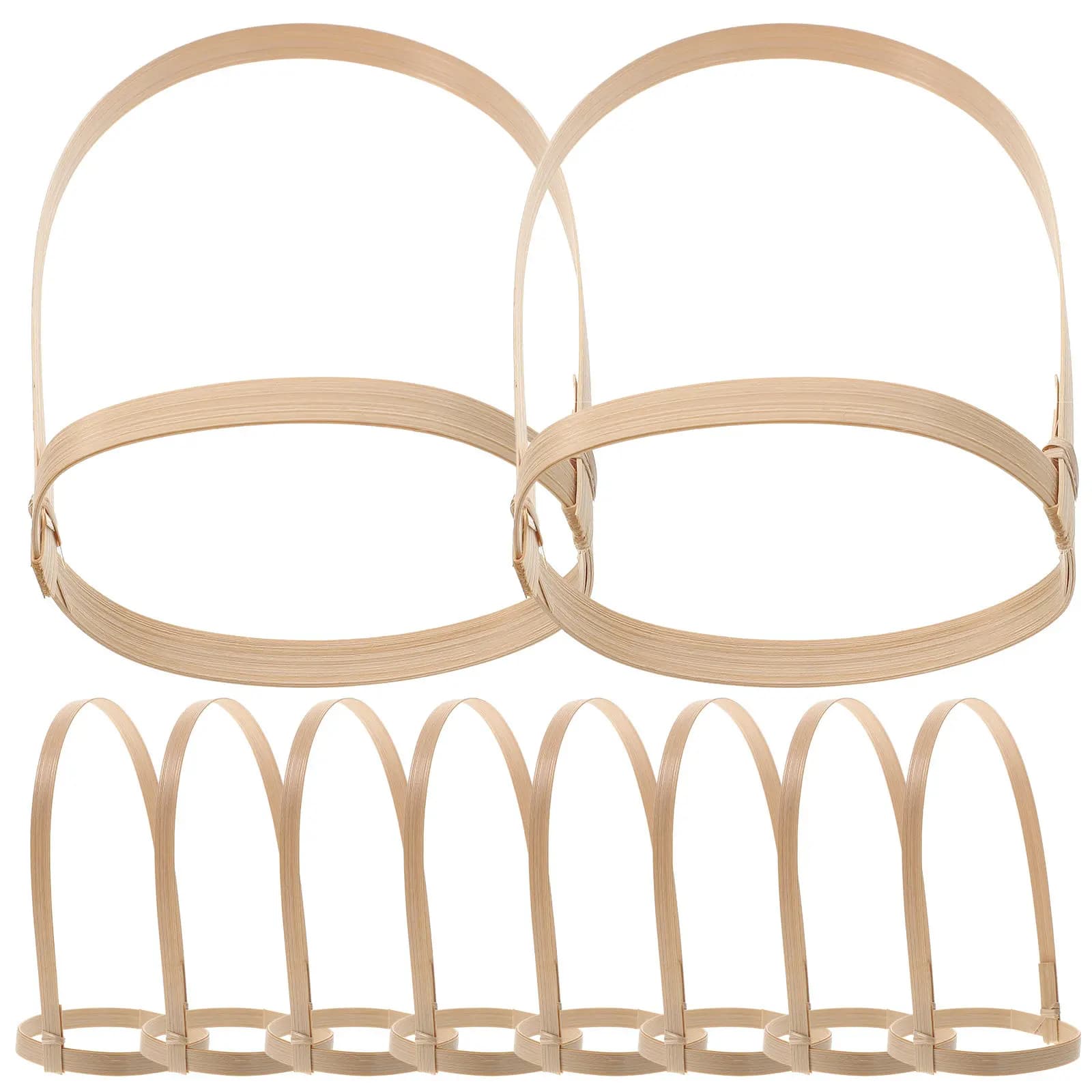 10Pcs Bamboo Drink Carrier Coffee Cup Holder Woven Takeout Cup Tray Portable Handle Beverage Carrier for Milk Tea Coffee