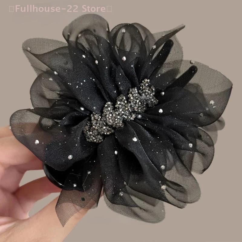 【MAX-22】1Pc Elegant Wheat Spike Butterfly Knot Hair Clip For Women Back Of Head Chignon Tail Clip Versatile Shark Clamp