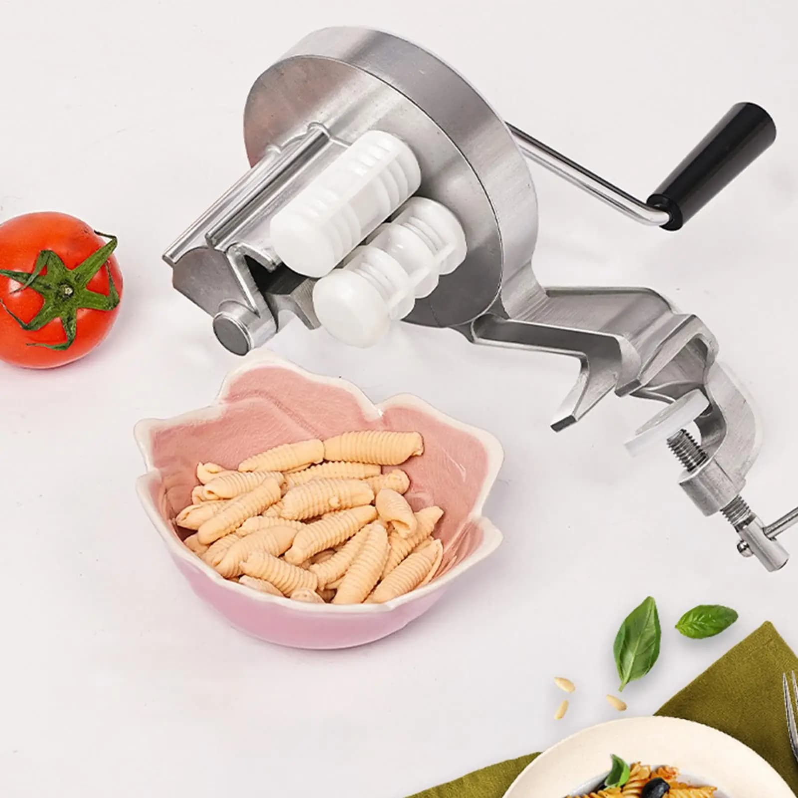 Macchina per maccheroni a manovella con rulli facili da pulire, pressa manuale per pasta, macchina per pressare i noodle per cucine e ristoranti