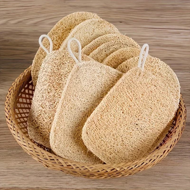 6 spugne esfolianti naturali in luffa: scrubber corpo delicato per doccia e bagno, tamponi per pulizia in fibra di bambù 2042