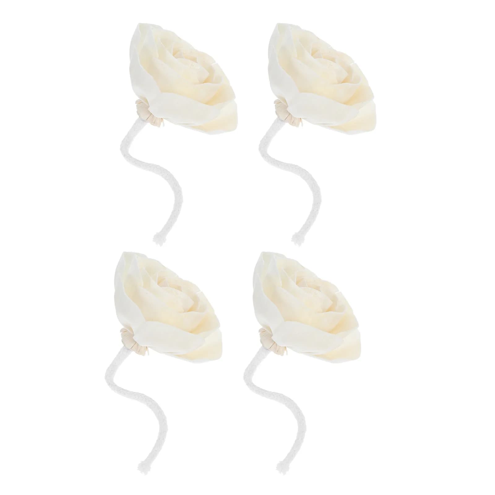 4Pcs Scented Flower Diffuser Sticks Flameless Aromatherapy Diffuser with Dried Daisy Flowers Cotton Rope Wick Home Fragrance