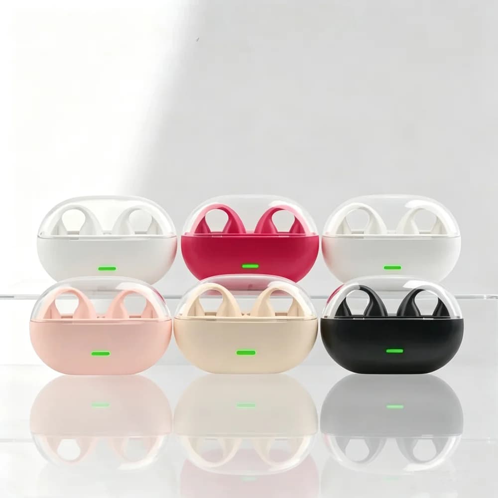 OWS Bluetooth Headset 5.3 Wireless Air Conduction Headphones Clip Ear Music Noise Canceling HD Call Sports Gaming Earphone