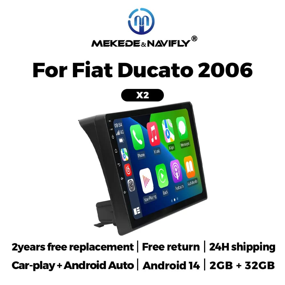 Autoradio NaviFly Android 14 with GPS for Fiat Ducato 2007-2015, Citroen Jumper and Peugeot Boxer 2011-2015