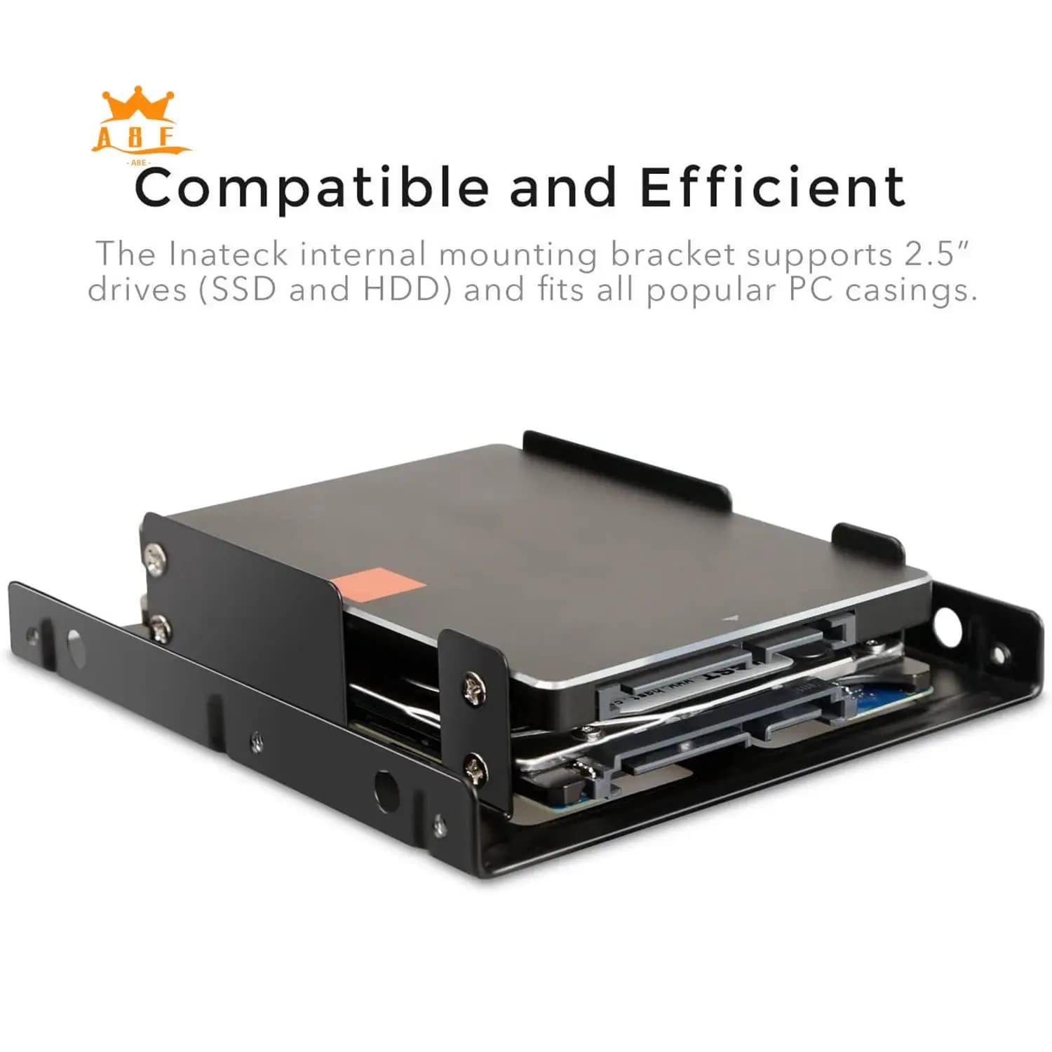 A08E-2 Bay 2.5 To 3.5 Inch External HDD SSD Metal Mounting Kit Hard Drive Adapter Bracket With SATA Data Power Cables &Screws