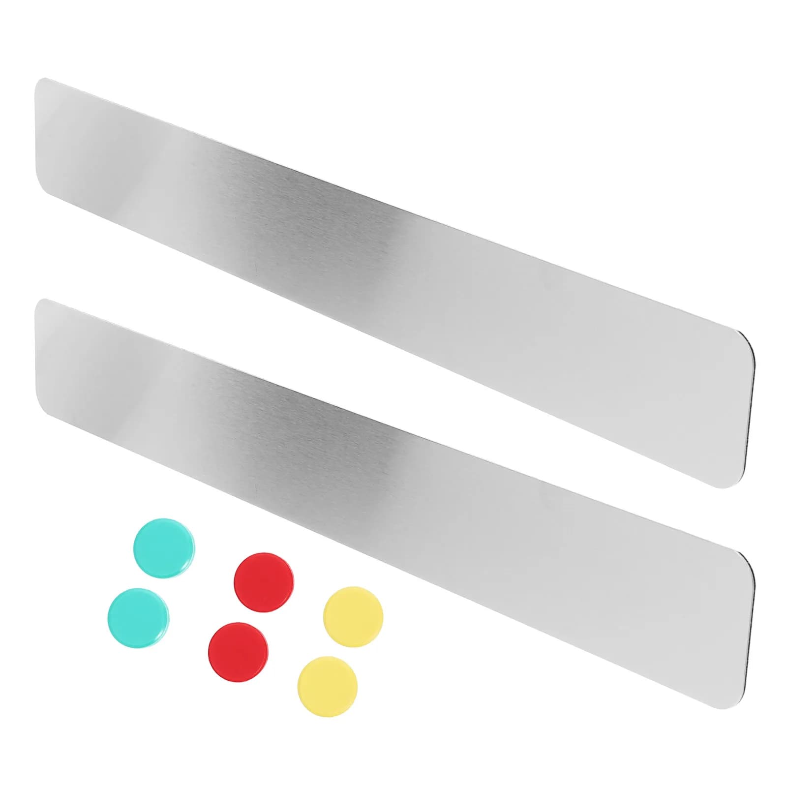 2 Pezzi Strisce Magnetiche Adesive in Ferro con Fibbie Magnetiche per Bacheca, Ufficio, Casa, Esposizione e Parete Memo
