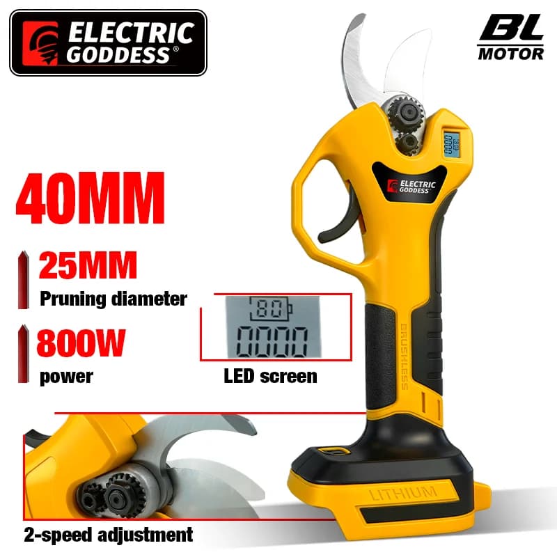 Electric Brushless Electric Goddess, 25mm Cutting Garden Trimmer, Powerful Electric Shears Compatible with Makita 18V Batteries