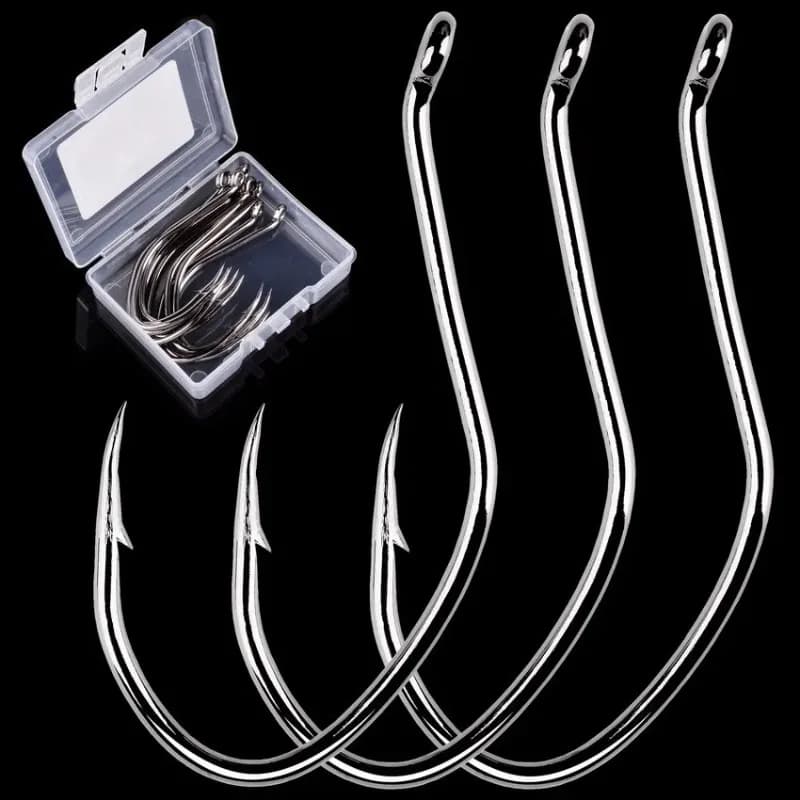 10 pieces with box 6/0 # -10 # Fishing hooks for barbed catfish I love for catfish in high carbon steel I love fishing with hook circular sharp to V