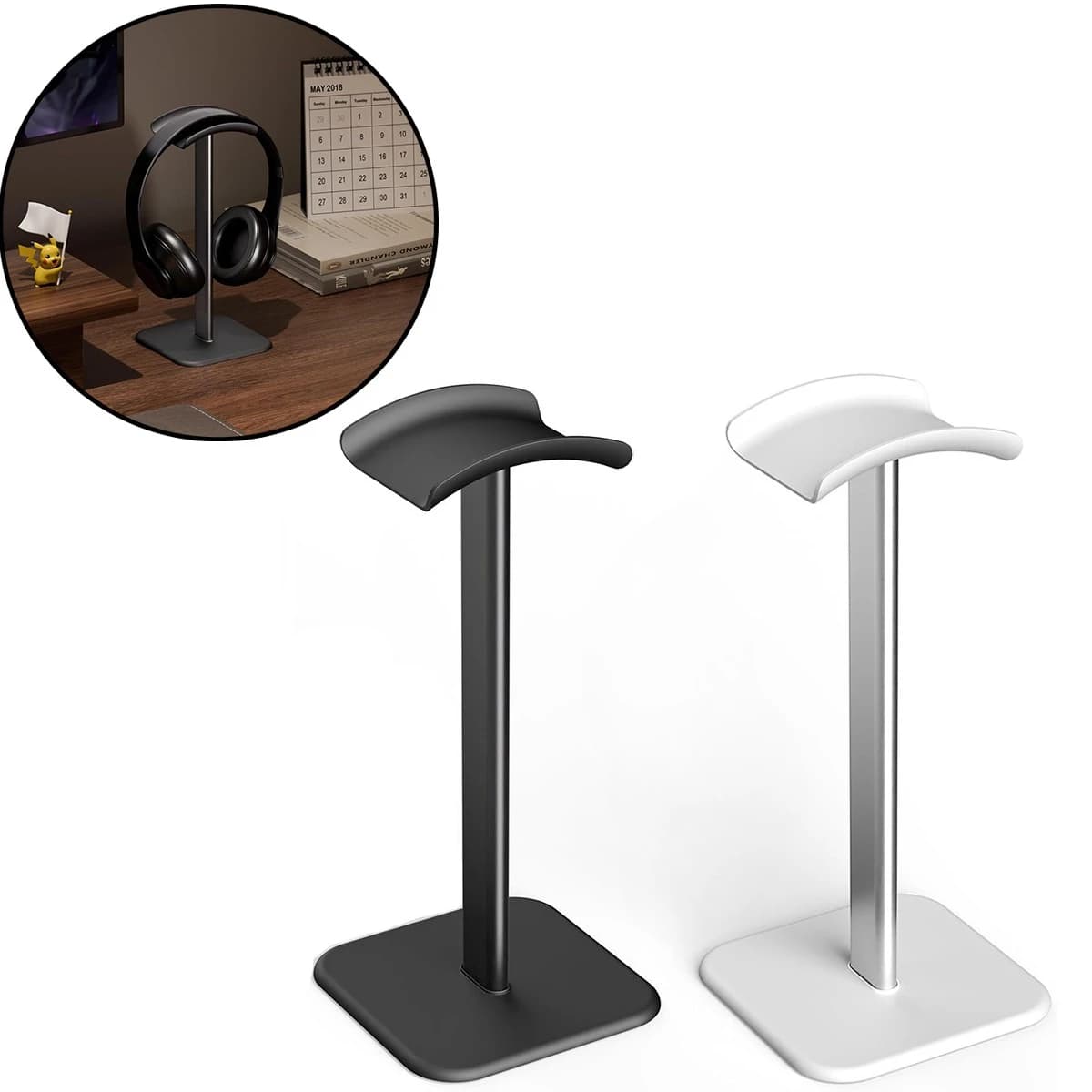 Supporto per cuffie – Braccio morbido al tatto e base in ABS solido, supporto universale per tutte le cuffie da gioco e da studio