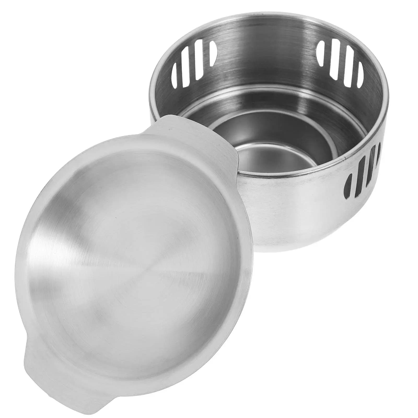 Stainless Steel Pot Set with Stove, Lightweight and Portable for Noodles, Ramen, Pasta, Soup, Seafood, Porridge, Open Camping