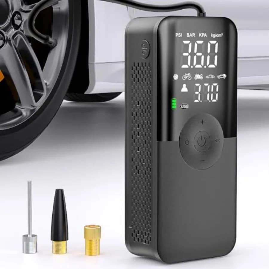 Compressore d'aria portatile ricaricabile senza fili 150PSI con manometro per gonfiaggio rapido di pneumatici auto