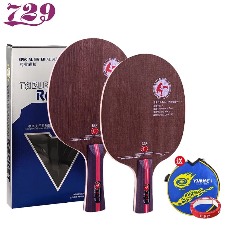 Friendship 729 Z1 Table Tennis Blade 5-Ply Pure Wood Ping Pong Paddle Arc Fast Attack Table Tennis Racket with Box and Protector
