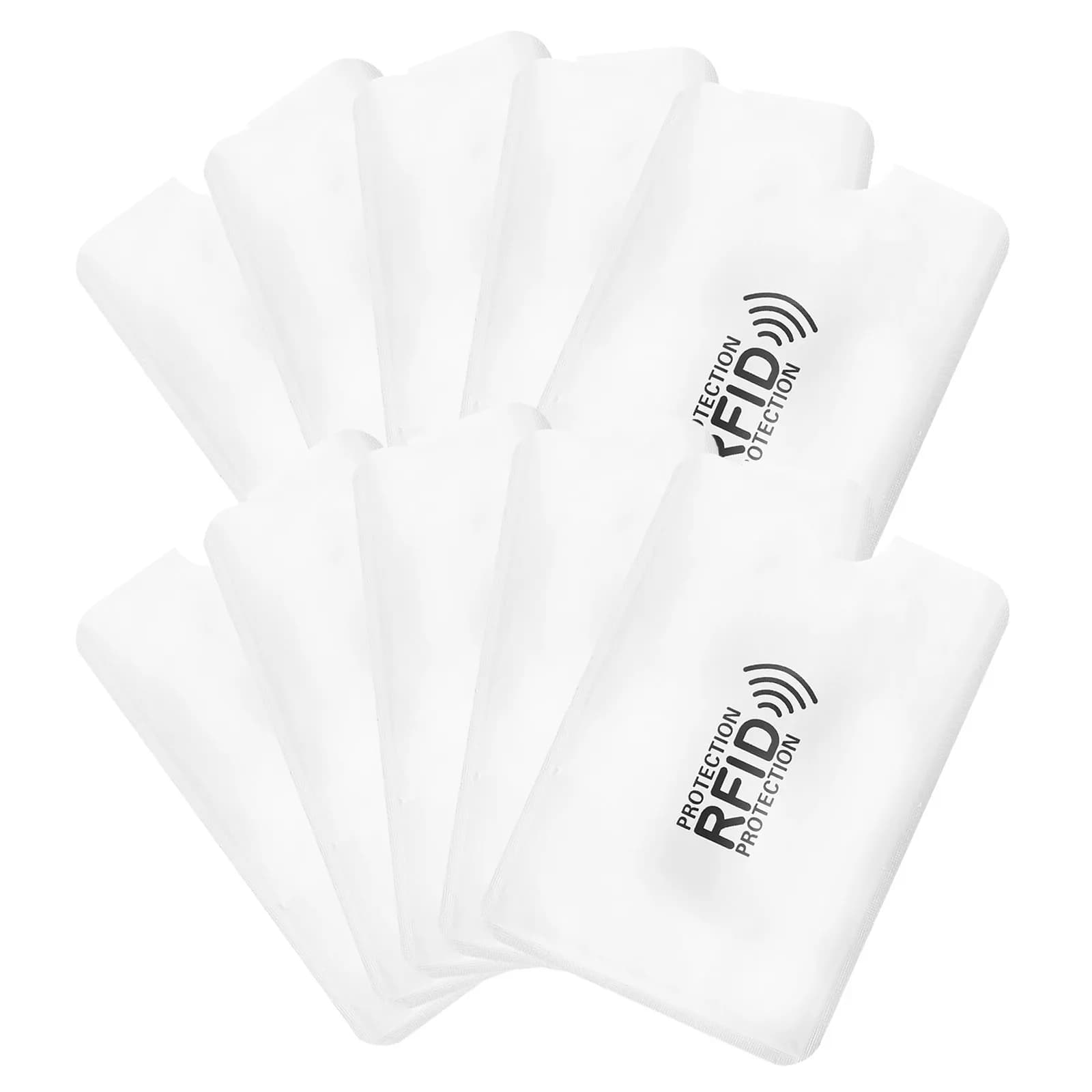 10Pcs Silver Aluminum Anti Rfid Blocking Sleeve Holder Secure Protector Prevents Loss for Credit Cards