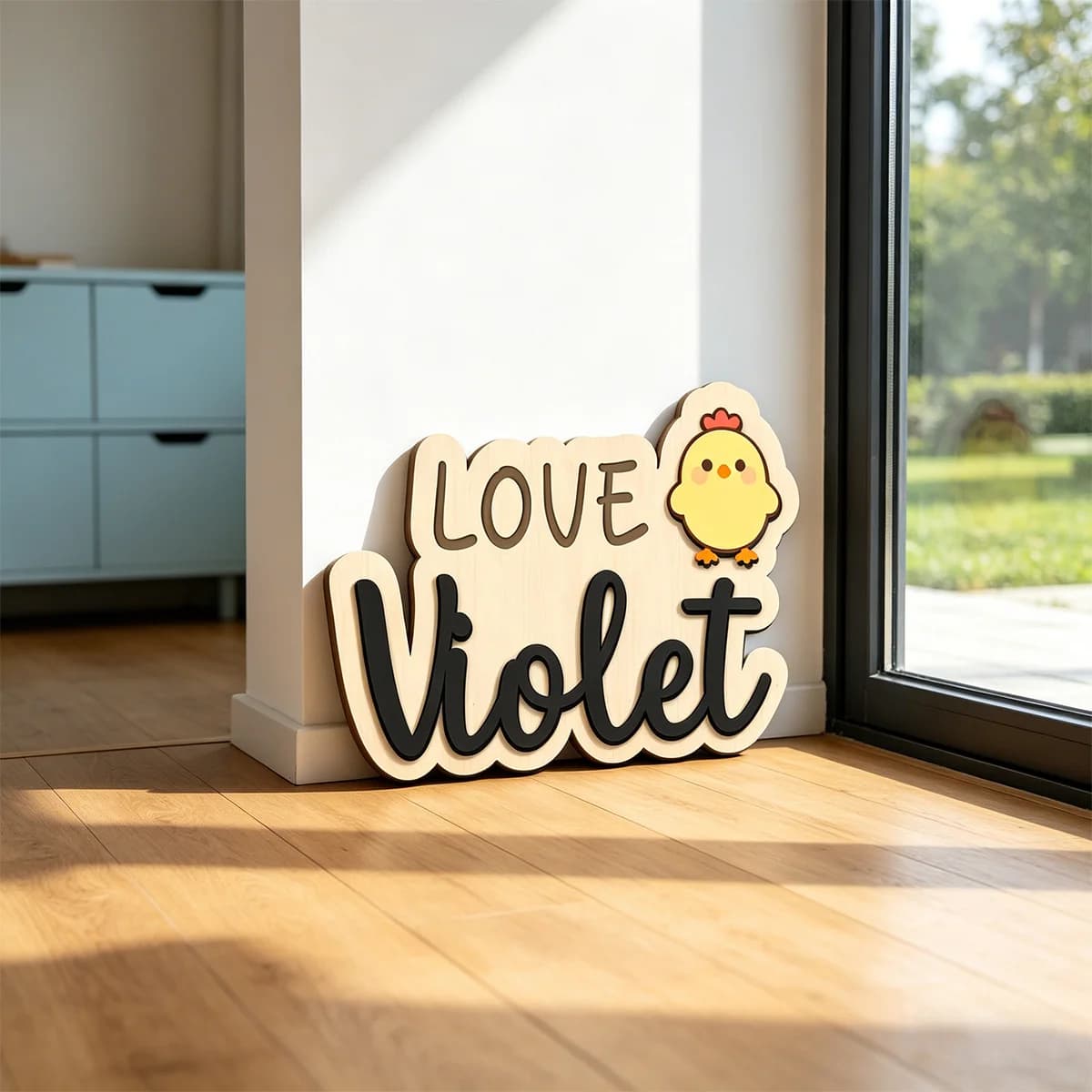 1pc Custom Chick Pattern Wooden Hanging Sign Personalized Custom Name Outdoor Indoor Wall Decor Gift