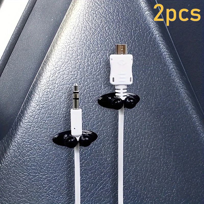 2 Pcs Car Wire Cable Holder Multifunctional Tie Clip Fixer Organizer Car Charger Line Clasp High Quality Headphone Cable Clip