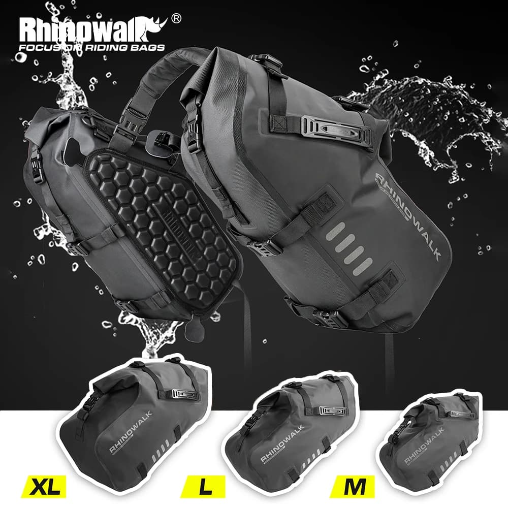 Rhinowalk Motorcycle Saddlebag Waterproof For most without side racks Off-road Sport Bike Fit BMW Honda Kawasaki Yamaha Benelli