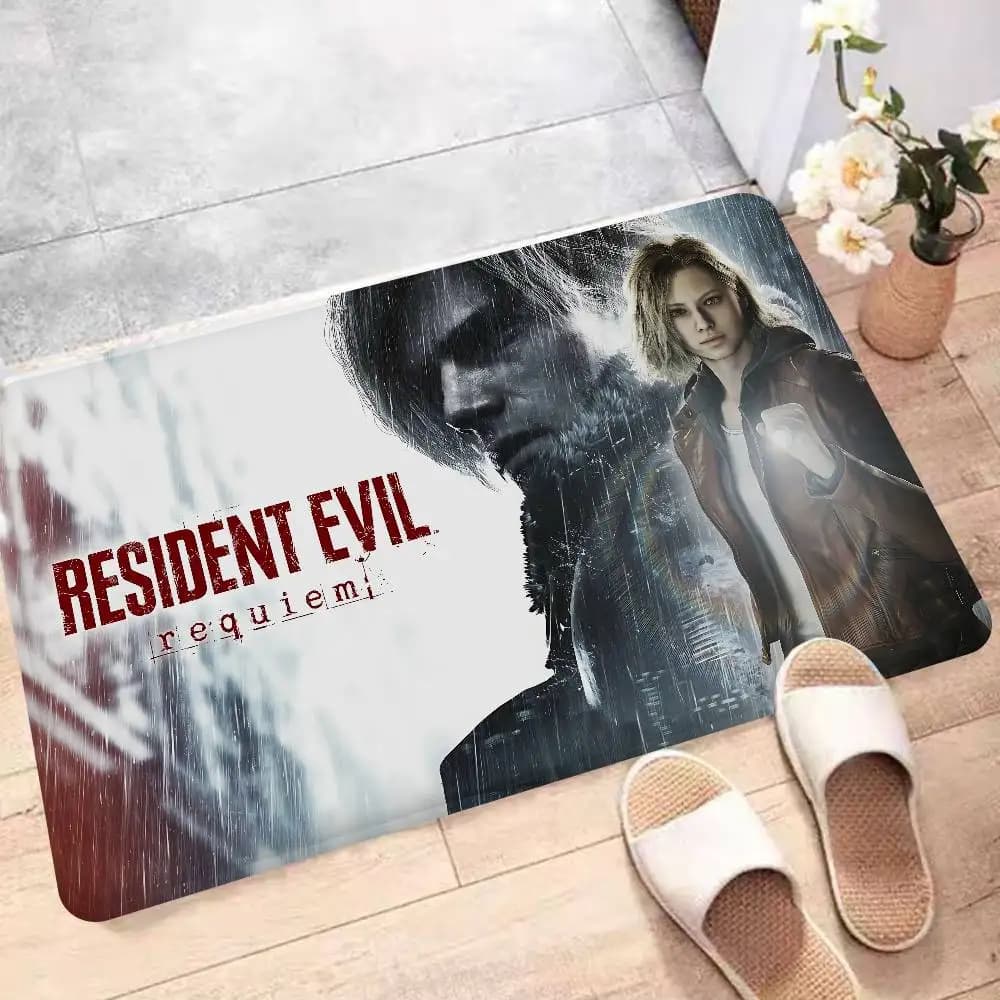 Survival Horror Game R-Resident E-Evil Floor Mat Rectangle Anti-slip Home Soft Badmat Front Door Indoor Outdoor Mat Welcome