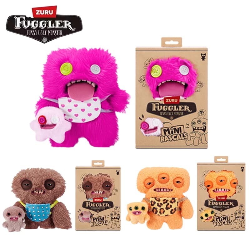 Fuggler bambola di peluche morbida mini rascal serie cartone animato brutto denti Kawaii mostro divertente scatola originale giocattolo per bambini regali di Natale