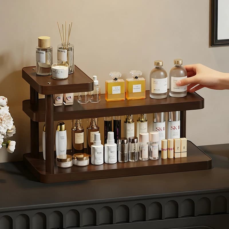 Semplice Organizzatore da Scrivania Multilivello per Cosmetici, Porta Rossetti e Profumi Multifunzionale