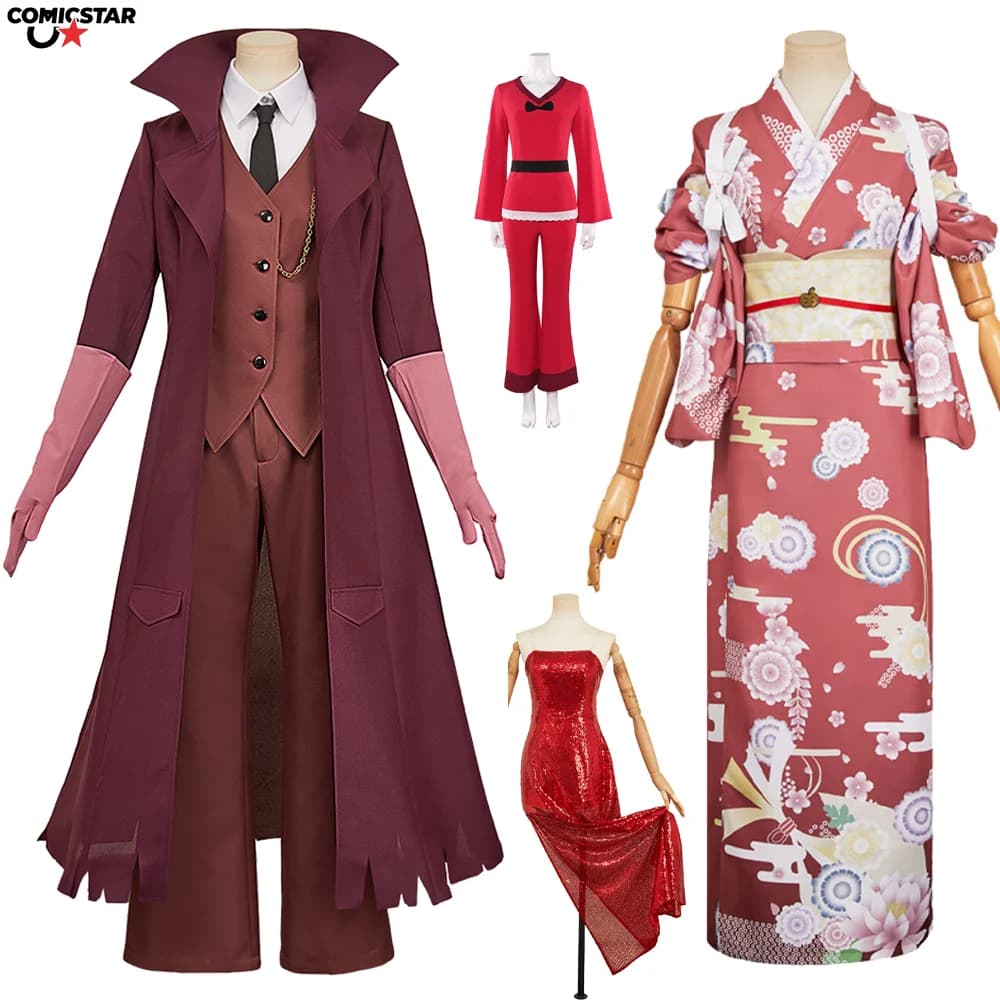 Charlie Cosplay Morningstar Costume Parrucca Gonne Pigiama Camicia da notte Yukata Accappatoio Set stile vintage Travestimento Festa di Halloween