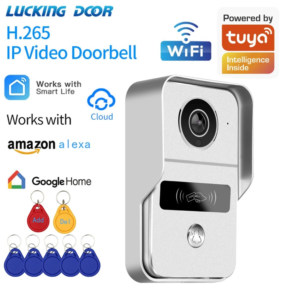 Tuya Smart 1080P Campanello Telecamera WiFi Wireless IR HD Video Campanello Citofono con RJ45 a POE Modulo di sblocco blocco opzionale