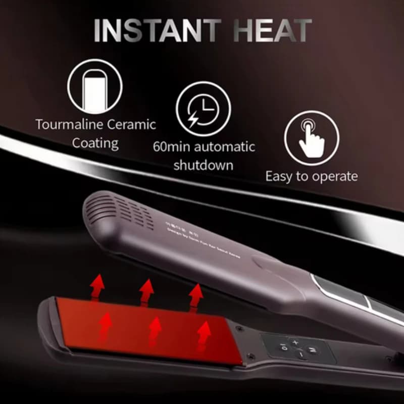Nuova Piastra per Capelli Larga in Ceramica con Funzione Lisciante e Arricciante, Trattamento alla Cheratina 230 ℃ Styler per Salone a Riscaldamento Rapido MCH