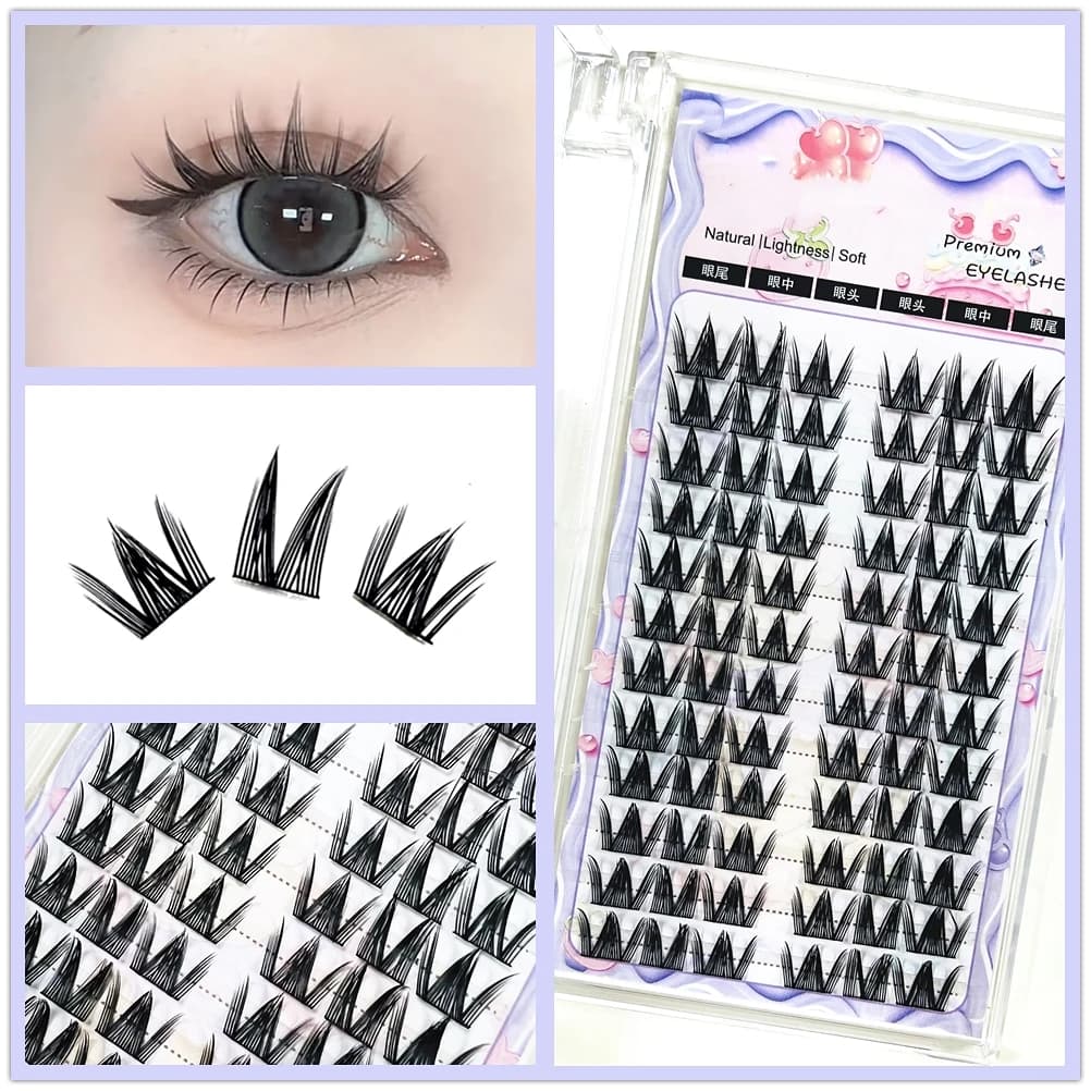 Sweet Kitten Extended Thick Eyelashes Personalized Eyelashes Professional makeup Individual bunched lashes Sweet fake lashes