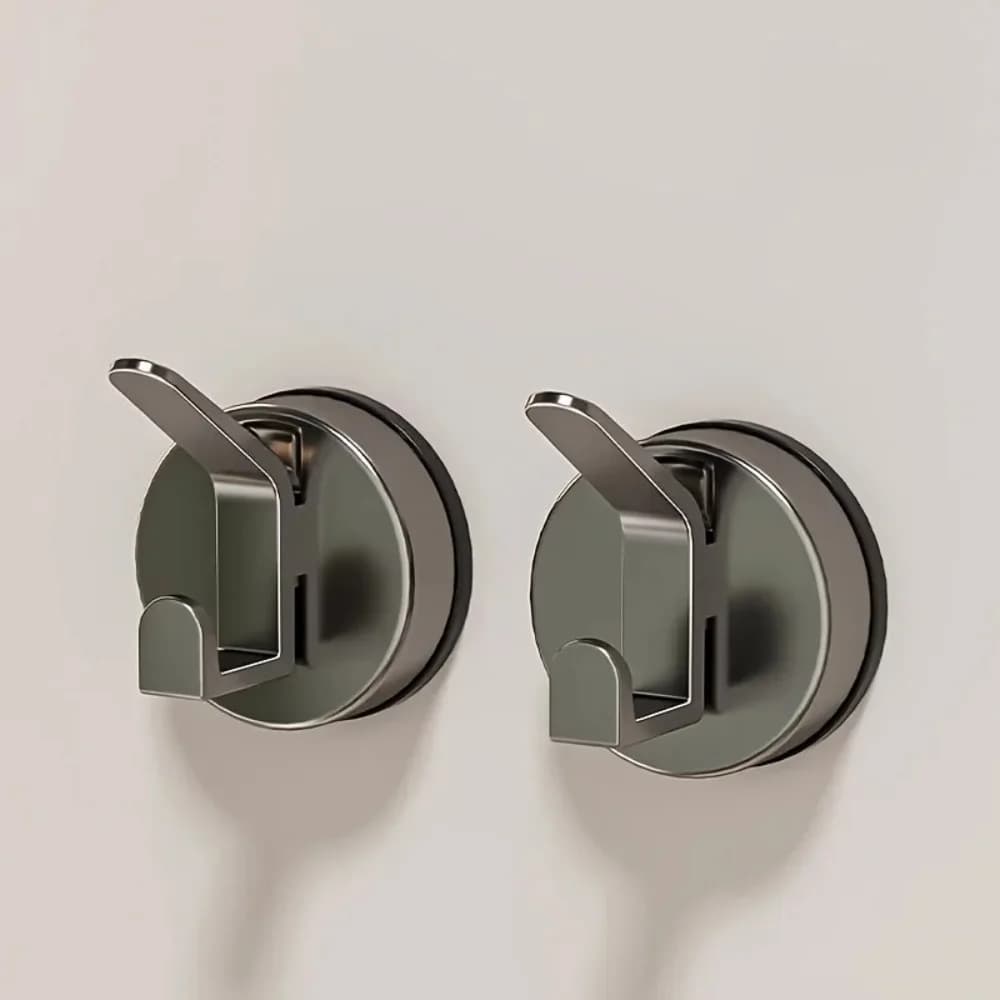 2 Pcs Stylish Plastic Suction Cup Hooks, Strong Load-Bearing, Wall-Mounted Practical Hooks, Suction Cup Hooks for Shower