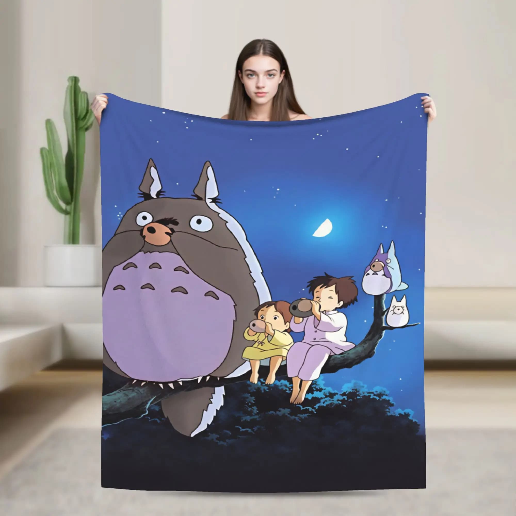 Super Soft Blankets Picnic Totoro Bedding Throws Flannel Bedspread For Bedroom Fluffy Sofa Bed Cover