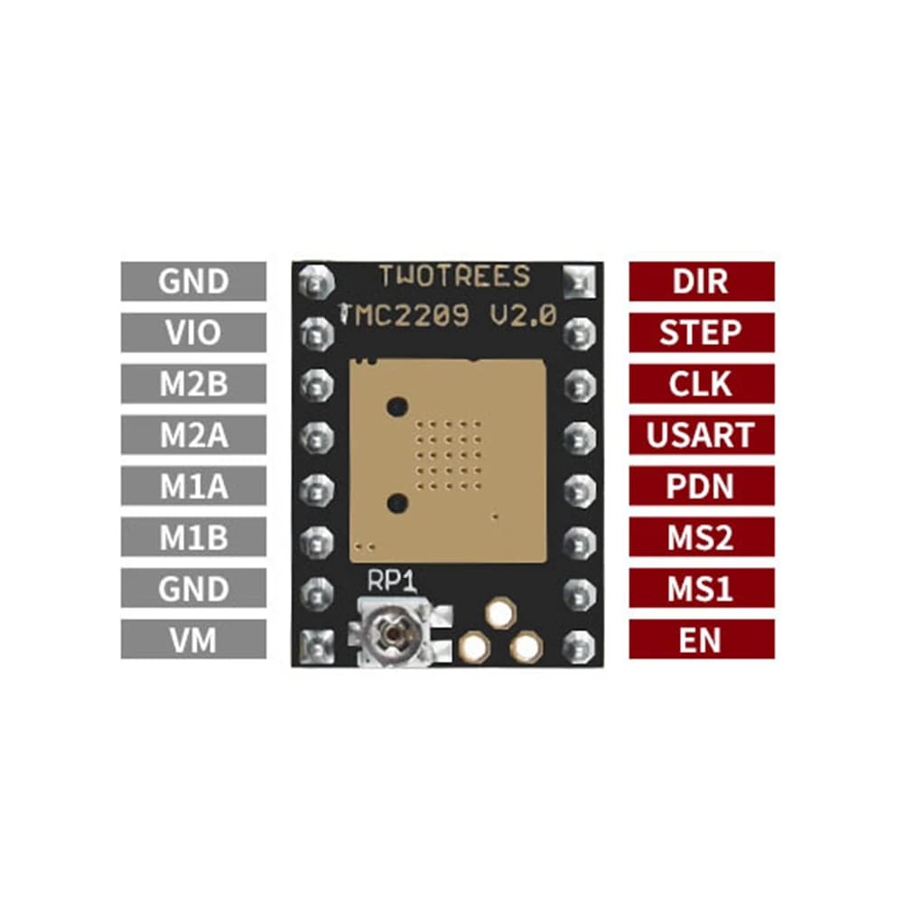 Driver Motore Passo-Passo 42 TMC2209 V2.0 Versione Aggiornata per Stampante 3D, Compatibile con Reprap Ramps1.4 MKS Prusa I3 Ender-3 Pro