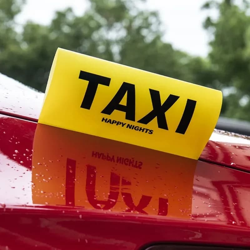 Taxi Taxi Logo Car Washing Label Logo Sticker,Creative Waterproof Sunscreen Window Rear Decoration Toy Sticker, Car Wash Labels