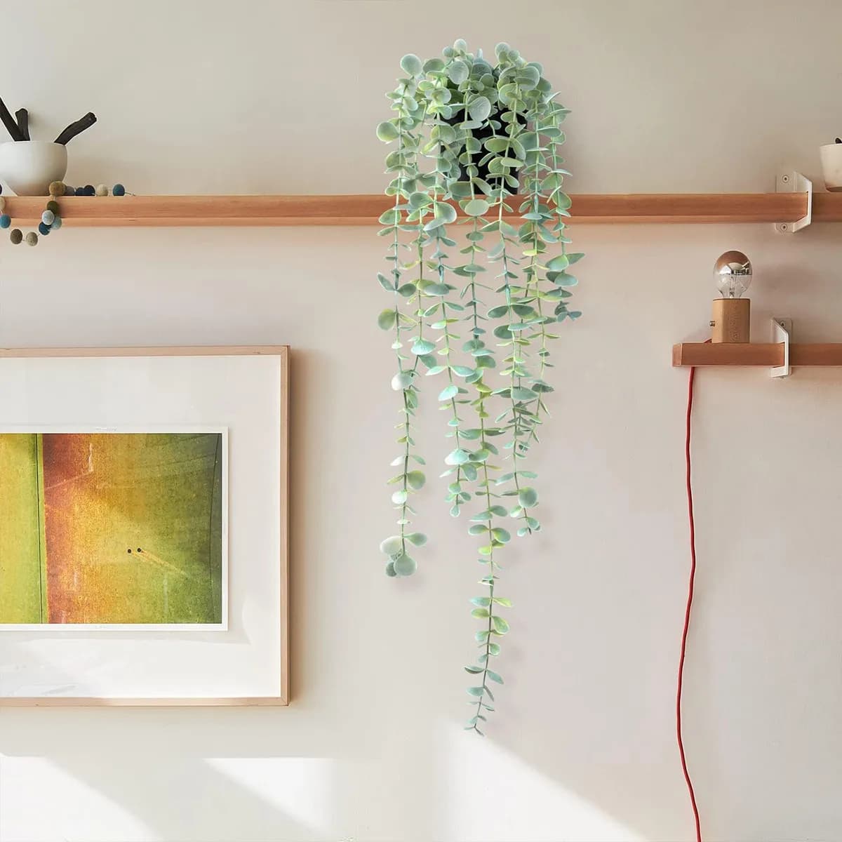 Artificial Edera Pendant, Faux Eucalyptus, Plastic Plants for Home, Table, Exterior Garden, Door, Walls, Weddings, Party, DIY Decorations, Gift Boxes