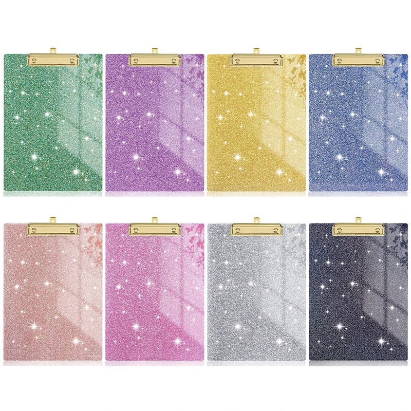Portablocco in Acrilico con Glitter, Organizzatore di Carta Scintillante per Menu, Scuola, Aula e Ufficio