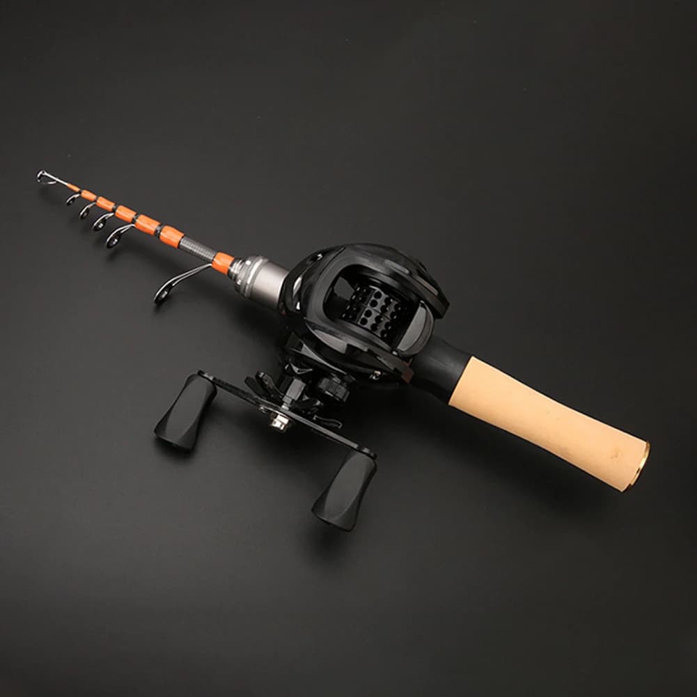 Canna da Pesca Telescopica in Carbonio 1,5m, Ultraleggera, per Pesca a Spinning, Portatile, 2-6 Libbre, Accessori per la Pesca