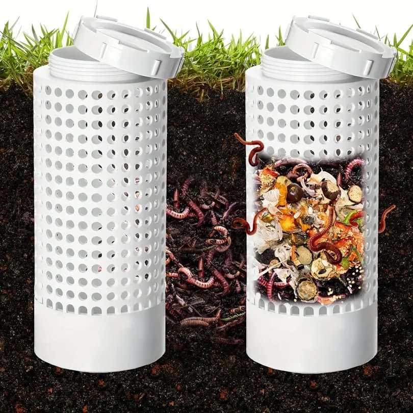 Composter per Vermi da 1 Pezzo per Piccoli Vasi e Giardini, Tubo Composter per Vermi in PVC Salvaspazio per Giardino e Prato