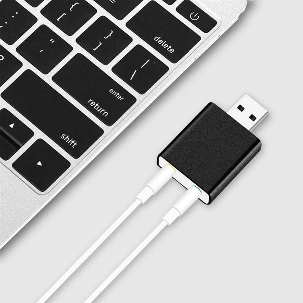 Scheda Audio USB 2.0 con Convertitore da SUB a Jack 3.5mm, Adattatore per Cuffie e Microfono, Processore Virtuale 7.1 Canali