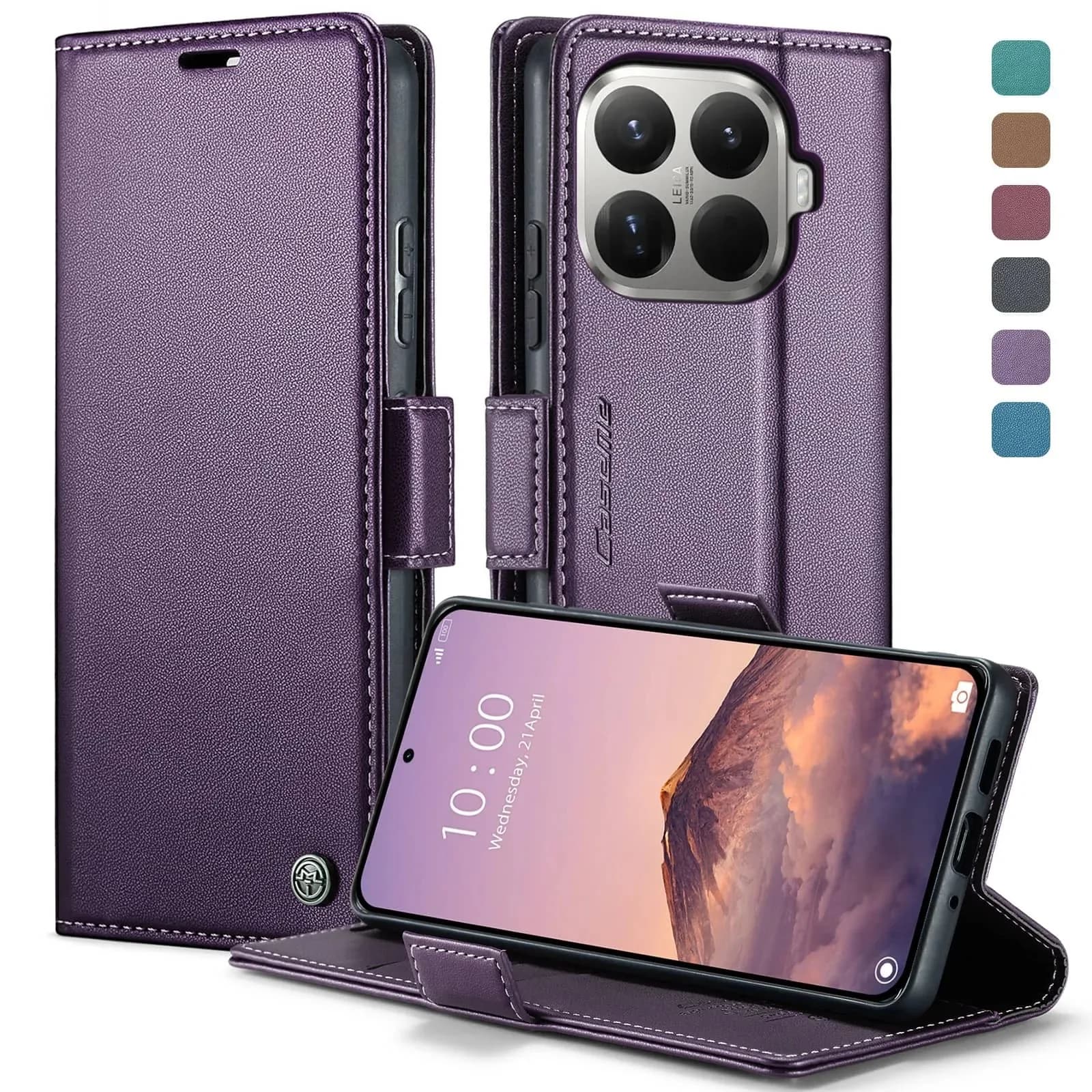 Custodia per Xiaomi 15T Pro e Xiaomi 15T con porta carte, custodia a portafoglio con blocco RFID, in pelle resistente con cavalletto e chiusura magnetica