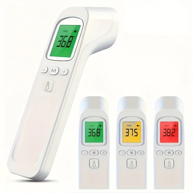 Contactless body thermometer, three-color digital display, infrared front thermometer, measuring instrument for adults and children