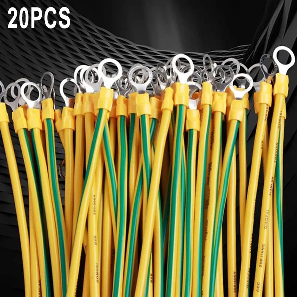 Cavo di terra solare fotovoltaico BVR da 20 pezzi 10AWG 12AWG 14AWG con cavo terminali per applicazioni di messa a terra del pannello solare
