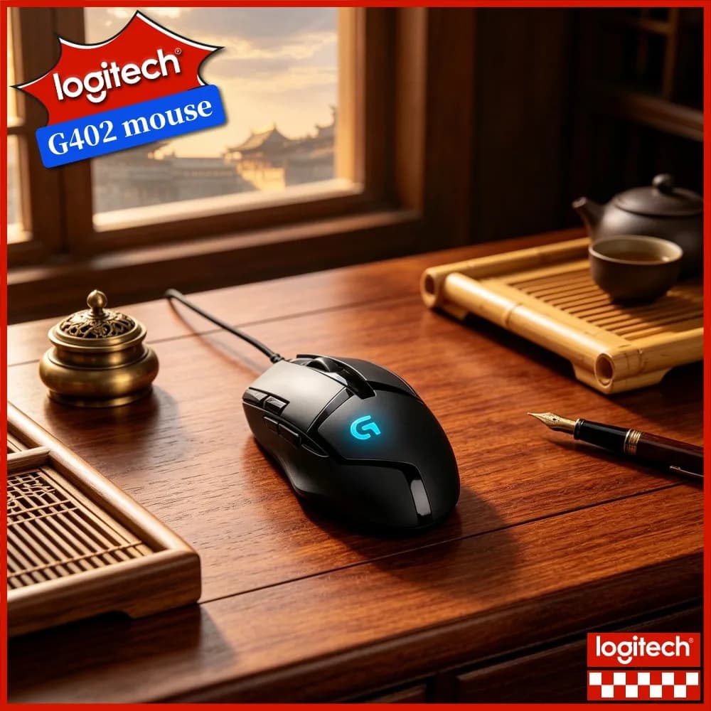 Logitech G402 Gaming Mouse Wired 4000 DPI Ergonomic 8 Buttons Fusion Engine 1Ms Response For Windows Gamer