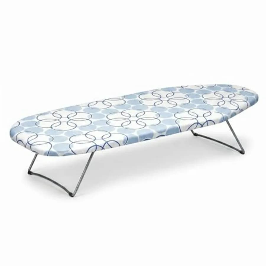 122101 Small Tabletop Ironing Board with Folding Legs - Magic Rings Cover and Pad, Rings