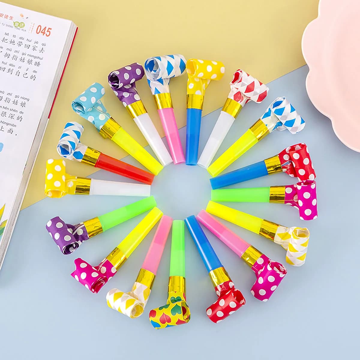 30 PZ Fischietti Colorati Giocattolo Divertente Giocattolo Per Bambini Che Soffia Drago Fischio Colpo Rotolo Giocattoli Giochi Per Feste Per Bambini Regali Di Compleanno Giocattolo Del Bambino
