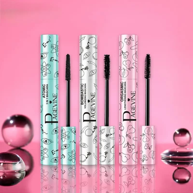 Mascara 3-in-1 Impermeabile a Lunga Durata, Incurvante, Allungante, Volumizzante, Anti-sbavatura e Resistente al Sudore per il Trucco delle Ciglia